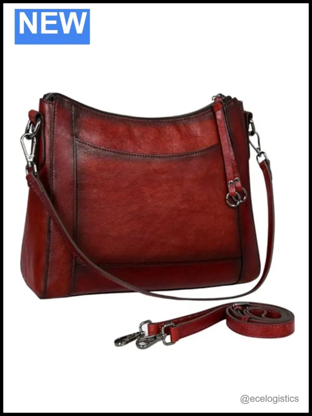 Genuine Leather Crossbody Bag for Women - Adjustable Strap, Hobo Purse with